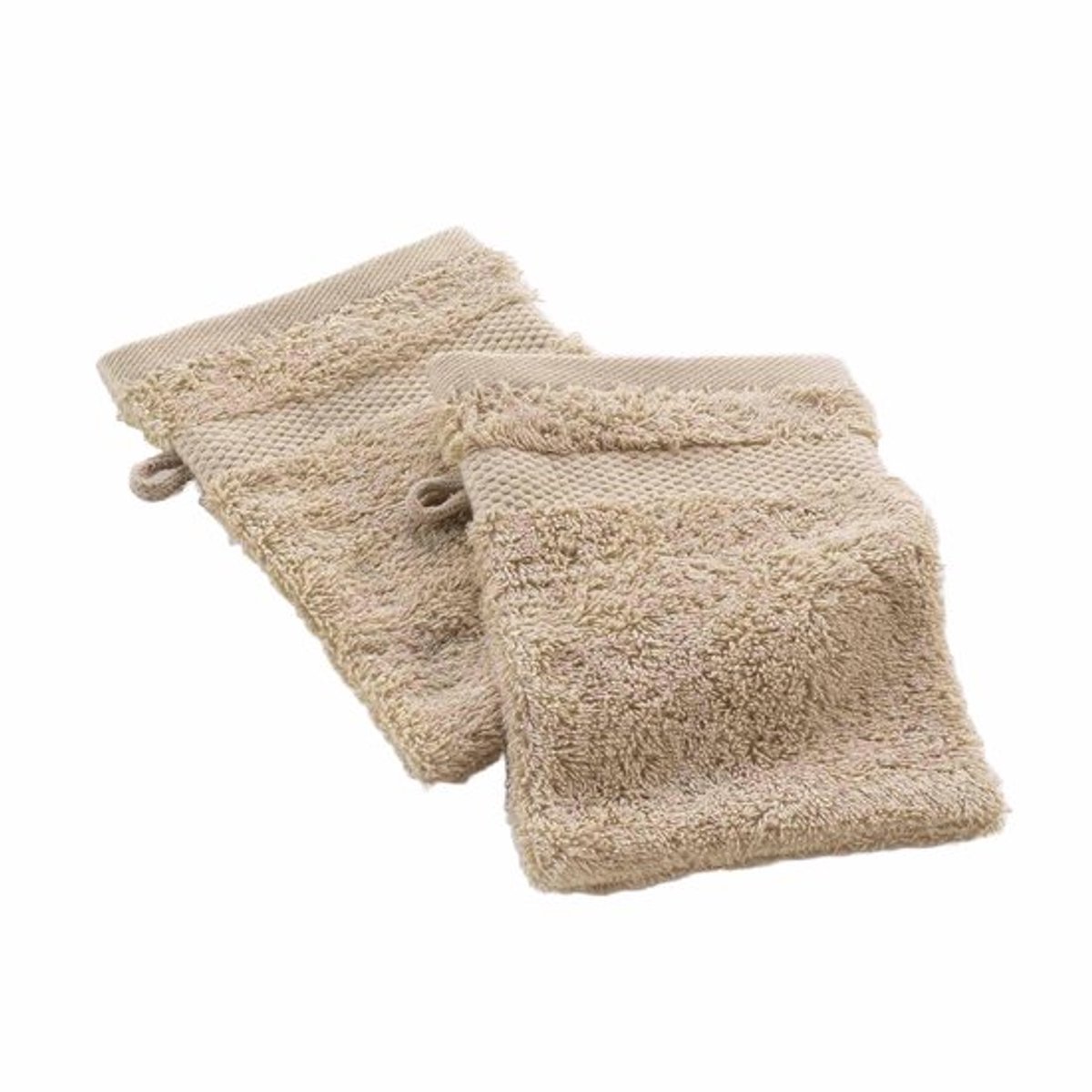 Washandjes 2 stuks - 100% Katoen - 15 x 21 cm - Effen - Elegance - Hazelnoot - Badtextiel
