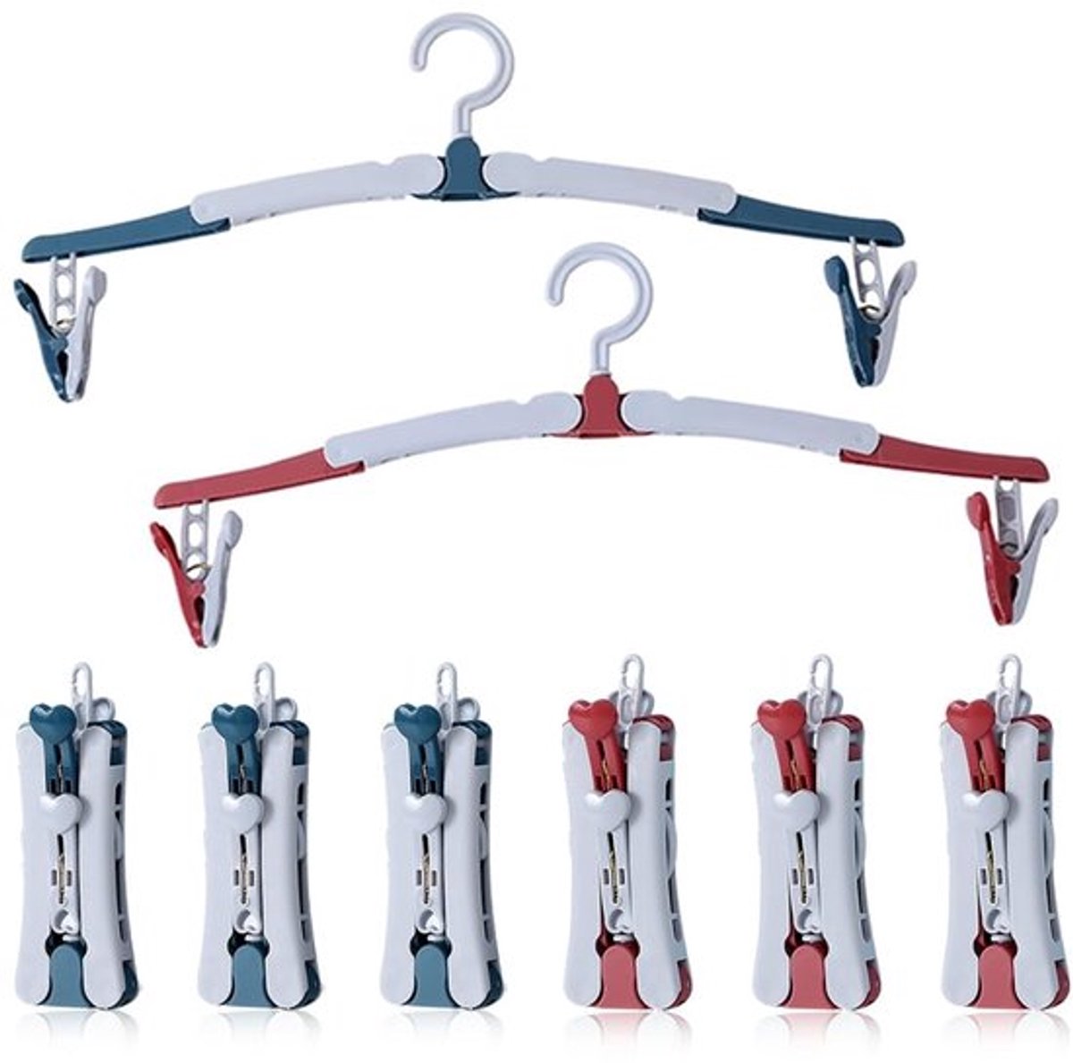 Kledinghanger 360 Graden Draaibaar - Draagbare Kledinghanger - Ruimtebesparende Hanger - Antislip Hangers - Set van 6 Stuks - Opvouwbaar Design - Reishanger