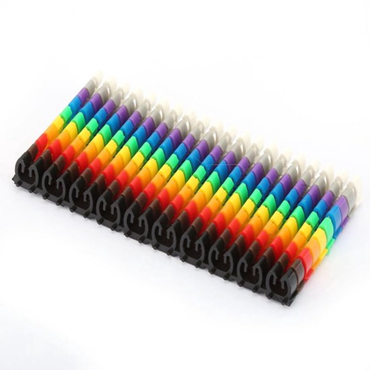 Kabelmarkeringen 100 Stuks - Duurzaam Kunststof - Clip-on Ontwerp - Heldere Kleuren - Voor Draaddiameter 1,5 mm² - Eenvoudige Identificatie - Draadlabels