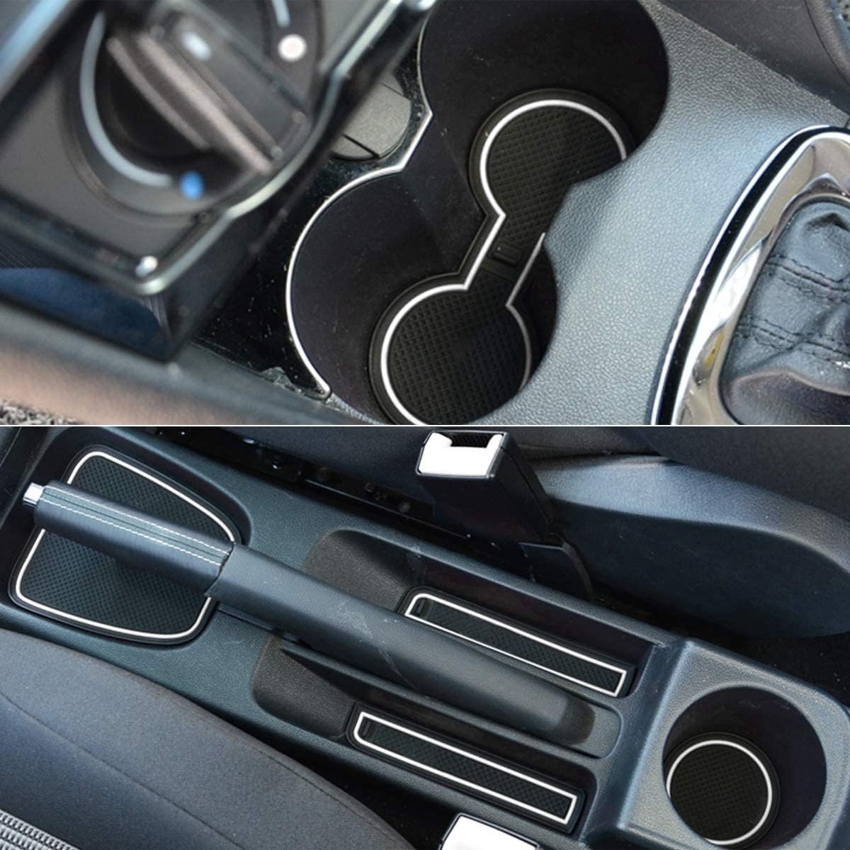 Anti-stof antislipmatten voor Polo 2011-2016 autoaccessoires rubberen matten voor bekerhouder, deursleuven, middenconsole voor 9 stuks (wit)