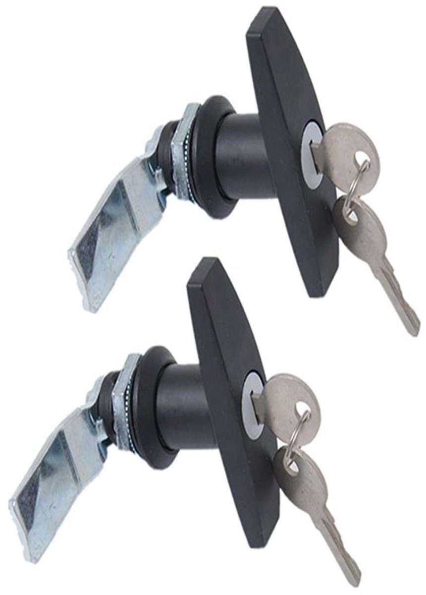 T-handgreepslot 2-pack - Deurslot met sleutel - Deurslot voor vrachtwagen - Deurslot voor camper - Deurslot voor aanhangwagen - Zwart