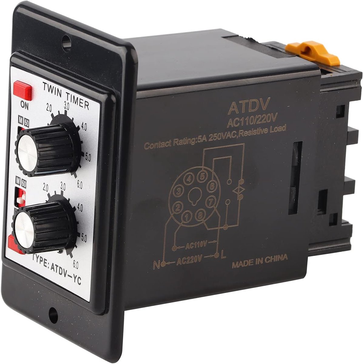 DC12V Twin Timer Relais Aan Uit Knop Controle Tijdschakelaar 6S-60M - ShopVlot