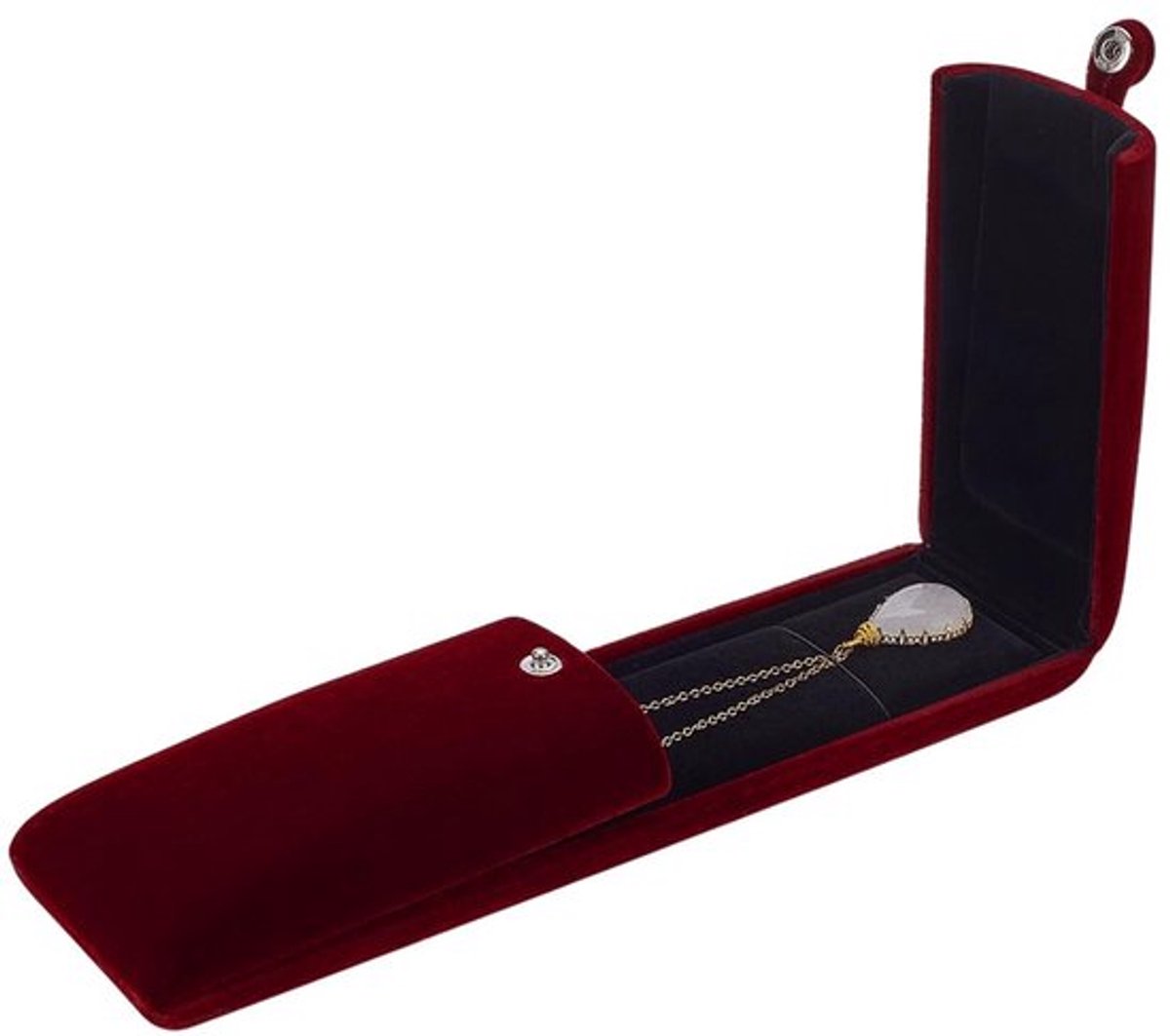 FINGERINSPIRE Donker rood fluweel sieraden verpakking doos ketting display fluwelen hanger geschenkdoos fluwelen ketting opbergdoos lange ketting opbergdozen