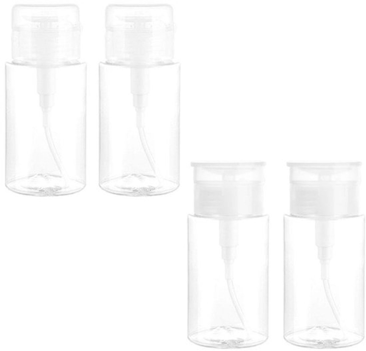Dispenserflessen 4 stuks - 200 ml - Draagbare Flessen - Plastic Flessen - Huidverzorgingsproducten - Transparant, Duurzaam Materiaal - Cosmeticaflessen