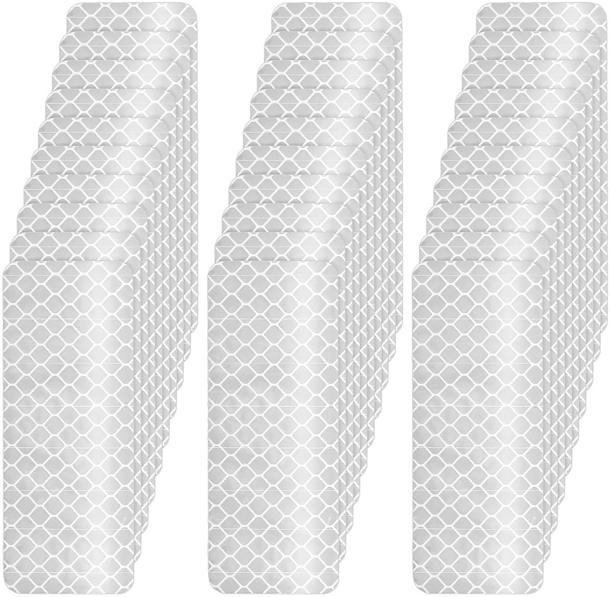 Reflecterende Stickers voor Veiligheid, Waterdicht en Geschikt voor Buitengebruik op Fiets, Auto en Motor, 6 x 3 cm, Verpakking van 30 Stuks