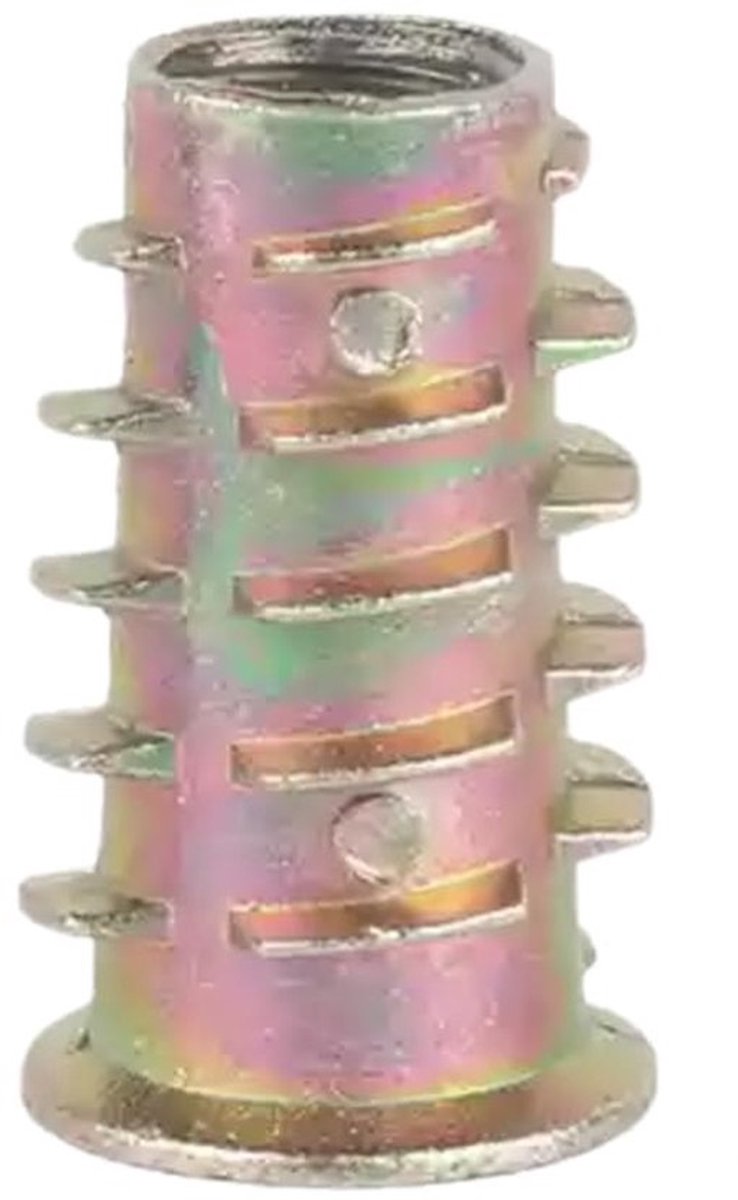 Inschroefmoer M5 x 8 mm - Zinklegering - 50 Stuks - Zeskantmoeren - Schroefdraadinzetstukken - Voor Houten Meubels - Schroefdraadinzetstuk