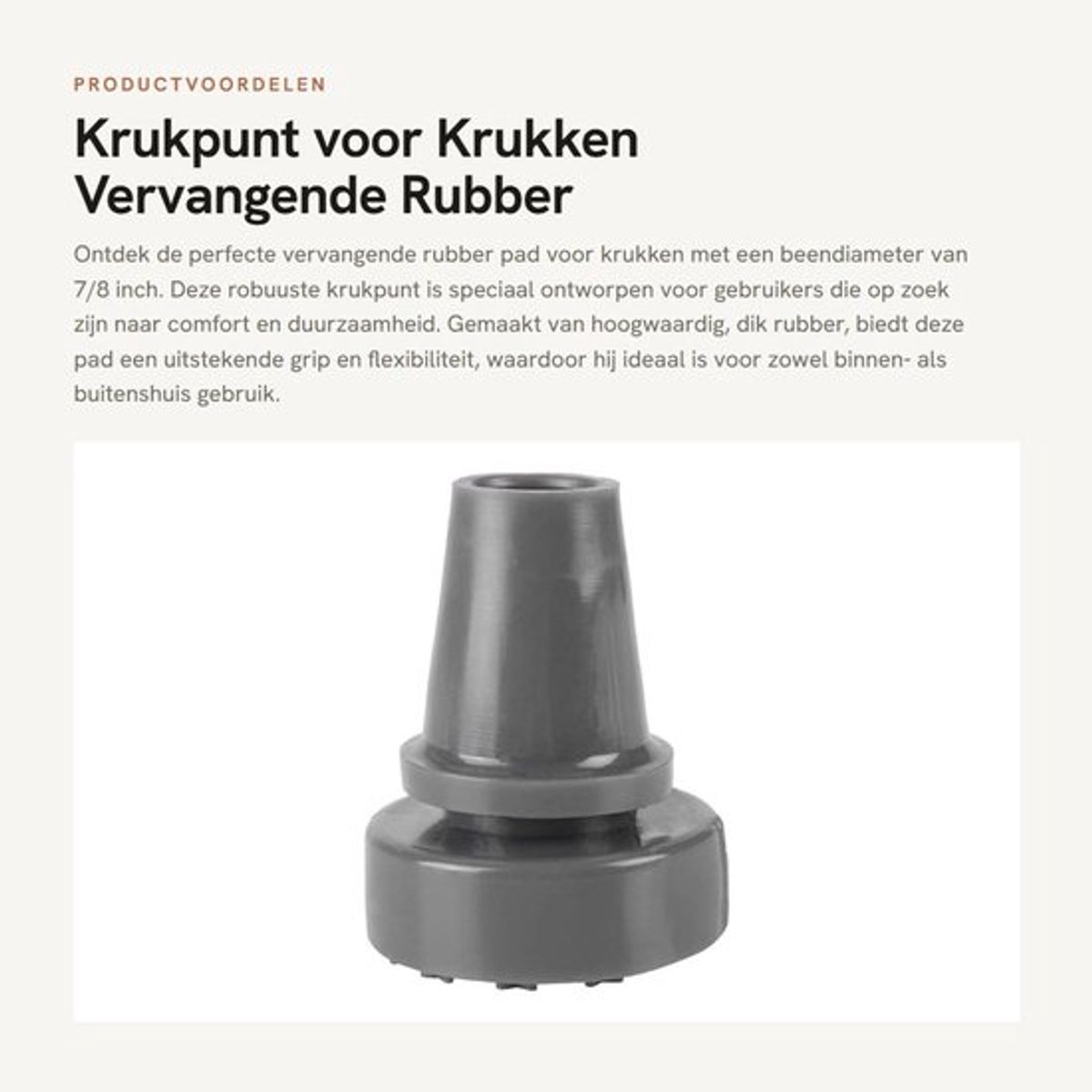 Krukpunt Rubber - Vervangend Onderdeel - 7/8" Beendiameter - Hoogwaardig Rubber - 360 Grad