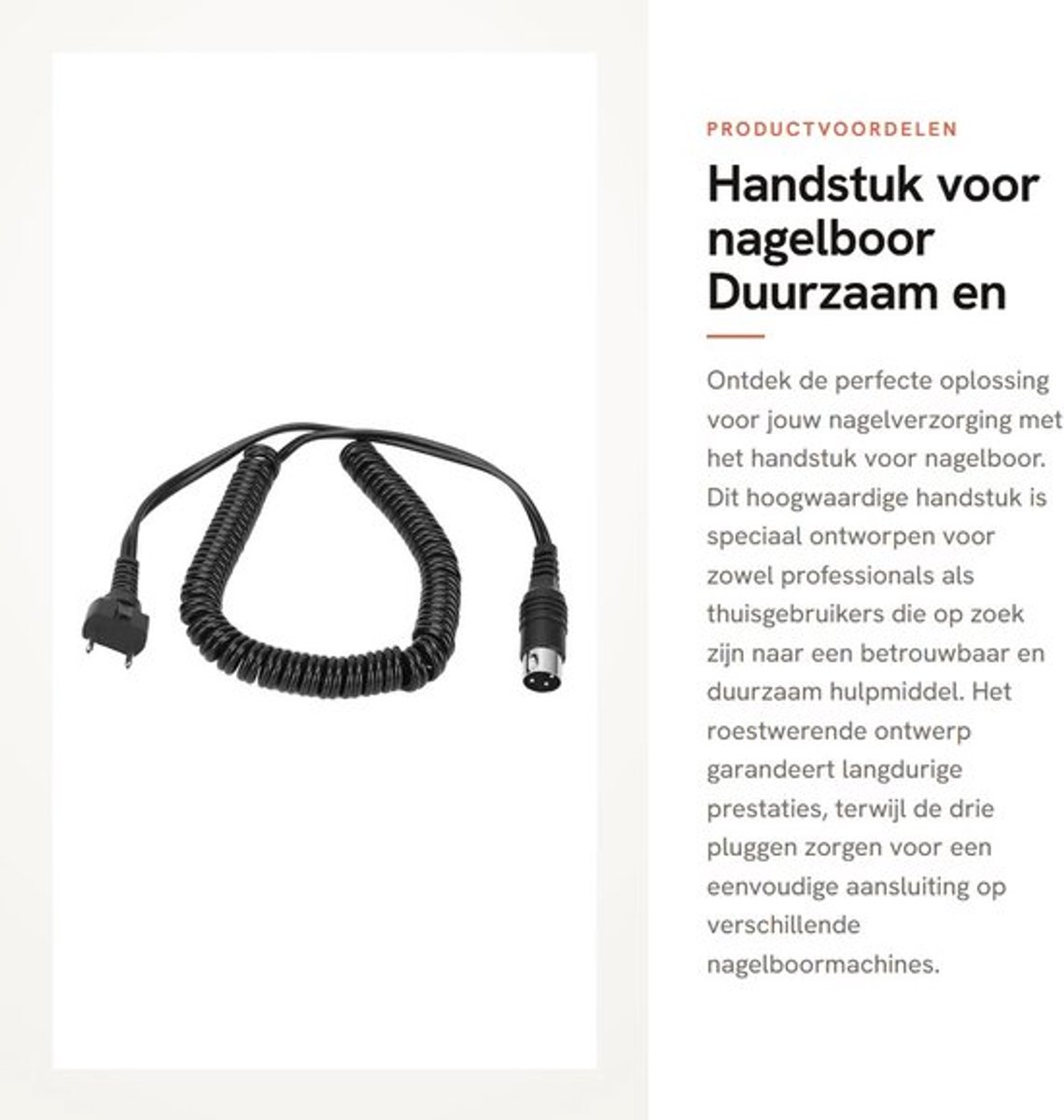 Handstuk voor nagelboor - Duurzaam en roestwerend - Zwart - Anti-oxidatie - Geschikt voor professionals - Perfect voor nagelverzorging