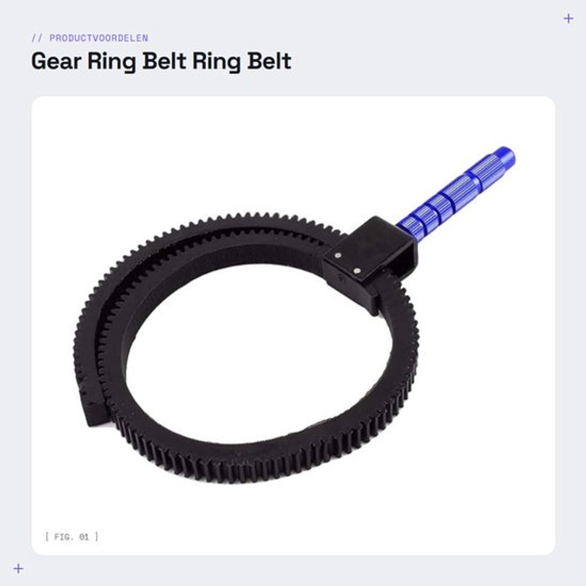Tandwielriem 36 cm - Verstelbare Focusring - Geschikt voor 49-82 mm Lens - Hoogwaardige Aluminiumlegering - Transmissiemodule 0.8 - Zwart