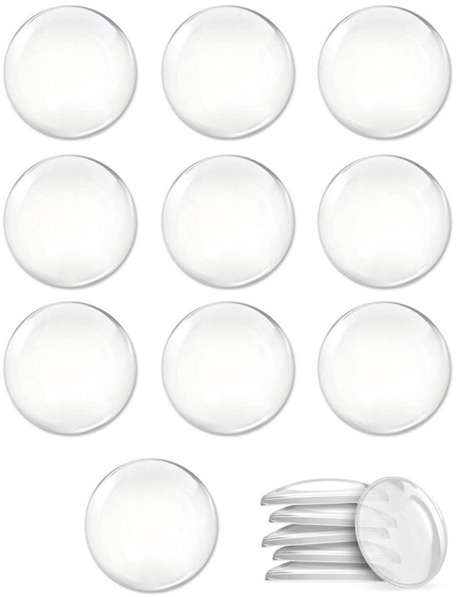 Deurstoppers 10 Stuks - Transparante Rubber Deurstopper - Wandbescherming - Schokabsorberend - Geluidsdemping - Voor Houten/Tegels/Glas