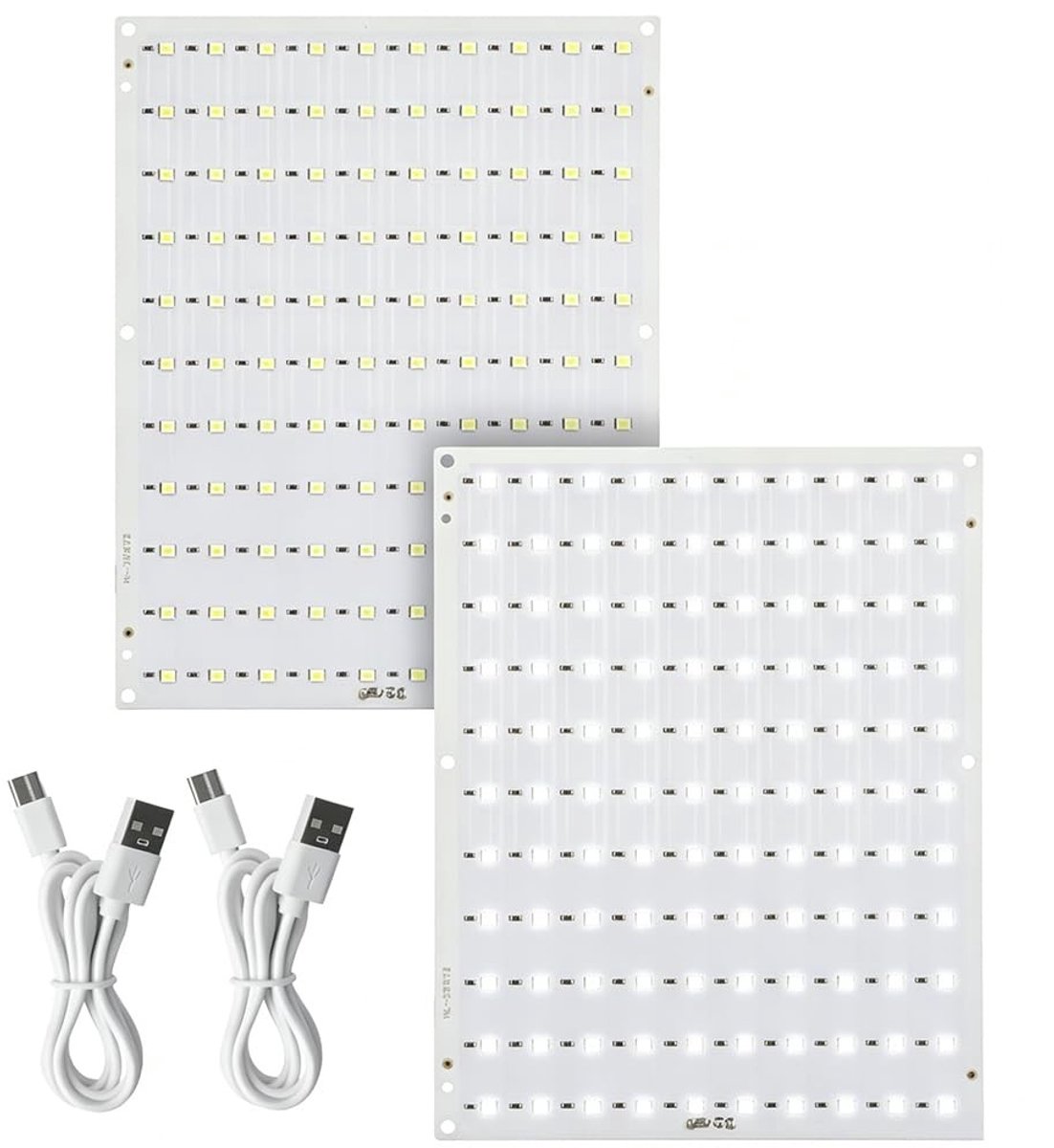 Achtergrondverlichtingsset met 2 panelen en USB-kabel voor 3D-printfotomodellen, decoratieve lichtbox en verlichte afbeeldingen, ideaal voor accessoires en sfeerverlichting