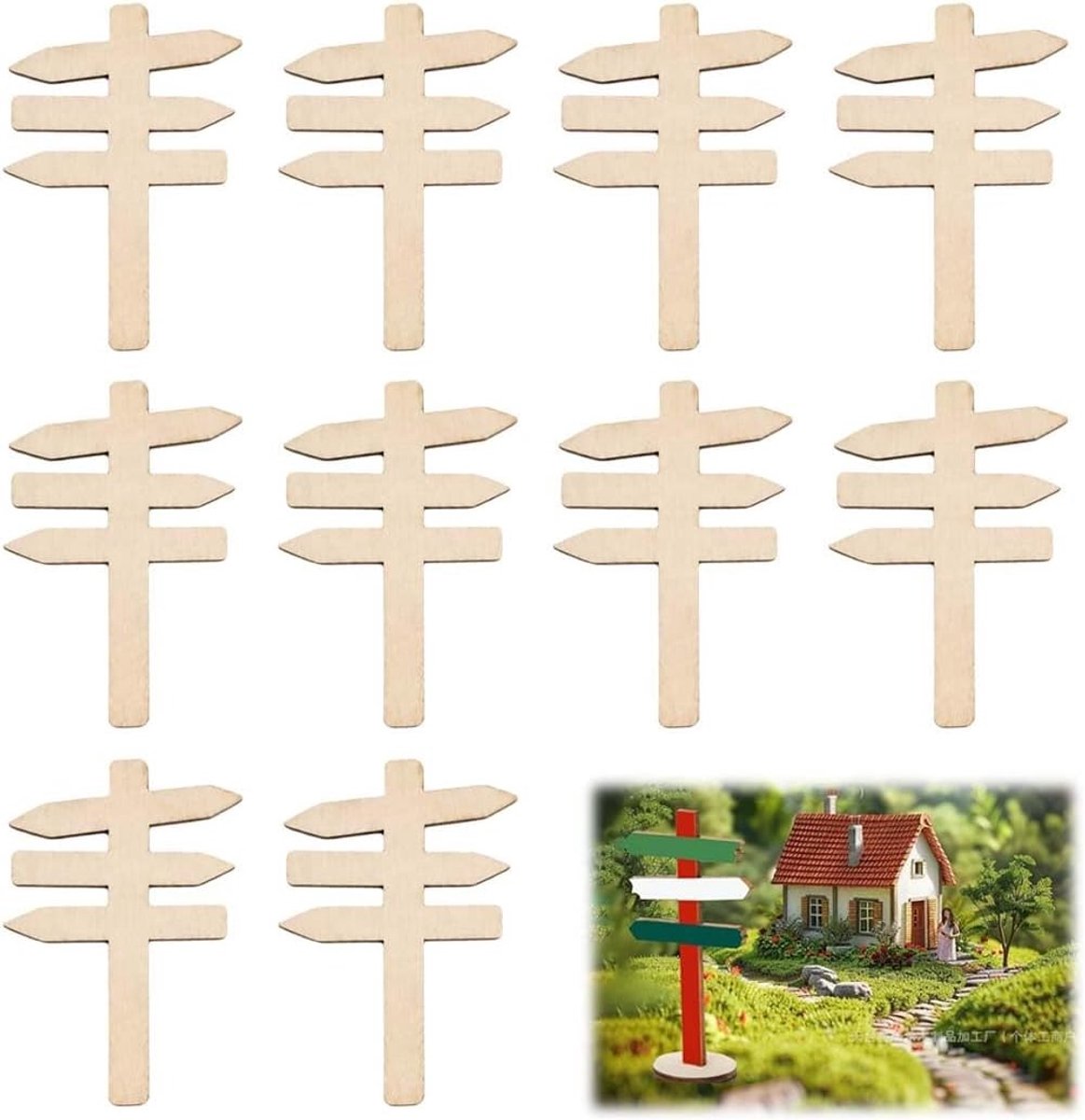 Mini-straatborden voor kinderen en jongeren, educatief speelgoed voor verkeersveiligheid, leren en spelen met houten borden