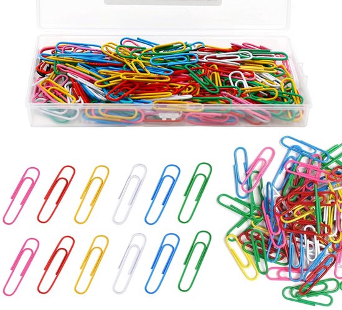 Paperclips 200 stuks - Gekleurde Paperclips - Kantoor Benodigdheden - School Benodigdheden - Metalen Paperclips - 28 mm Formaat - Kantoorbenodigdheden
