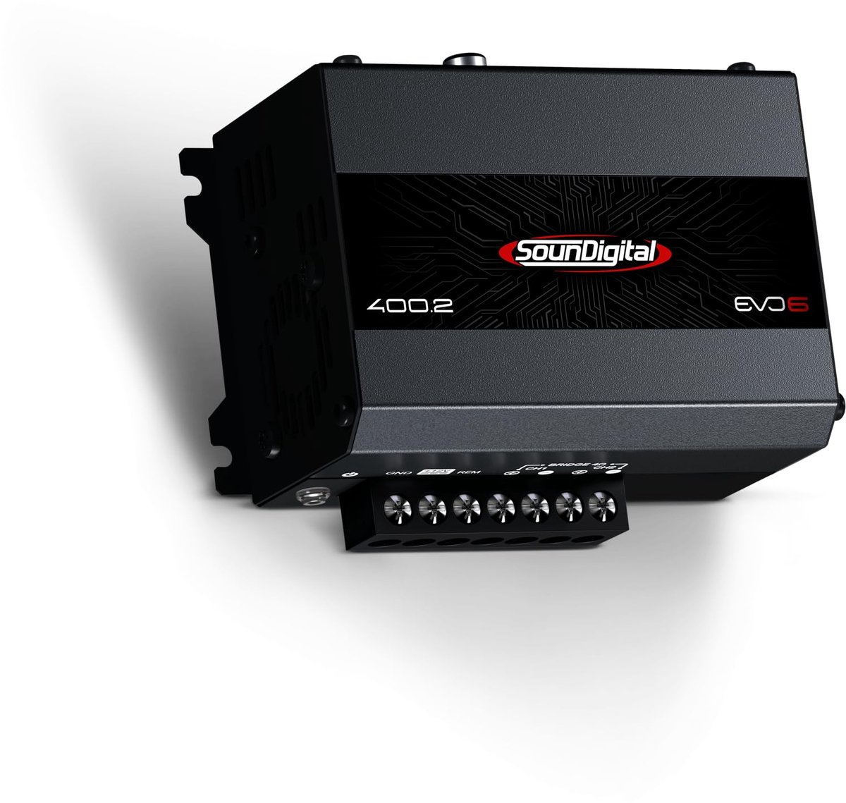 SnelShoppen - 400W RMS 2-kanaals autoversterker | High/Low-Pass filter | Compacte auto-hifi eindversterker met High-Level en cinch-ingang | 4 Ohm