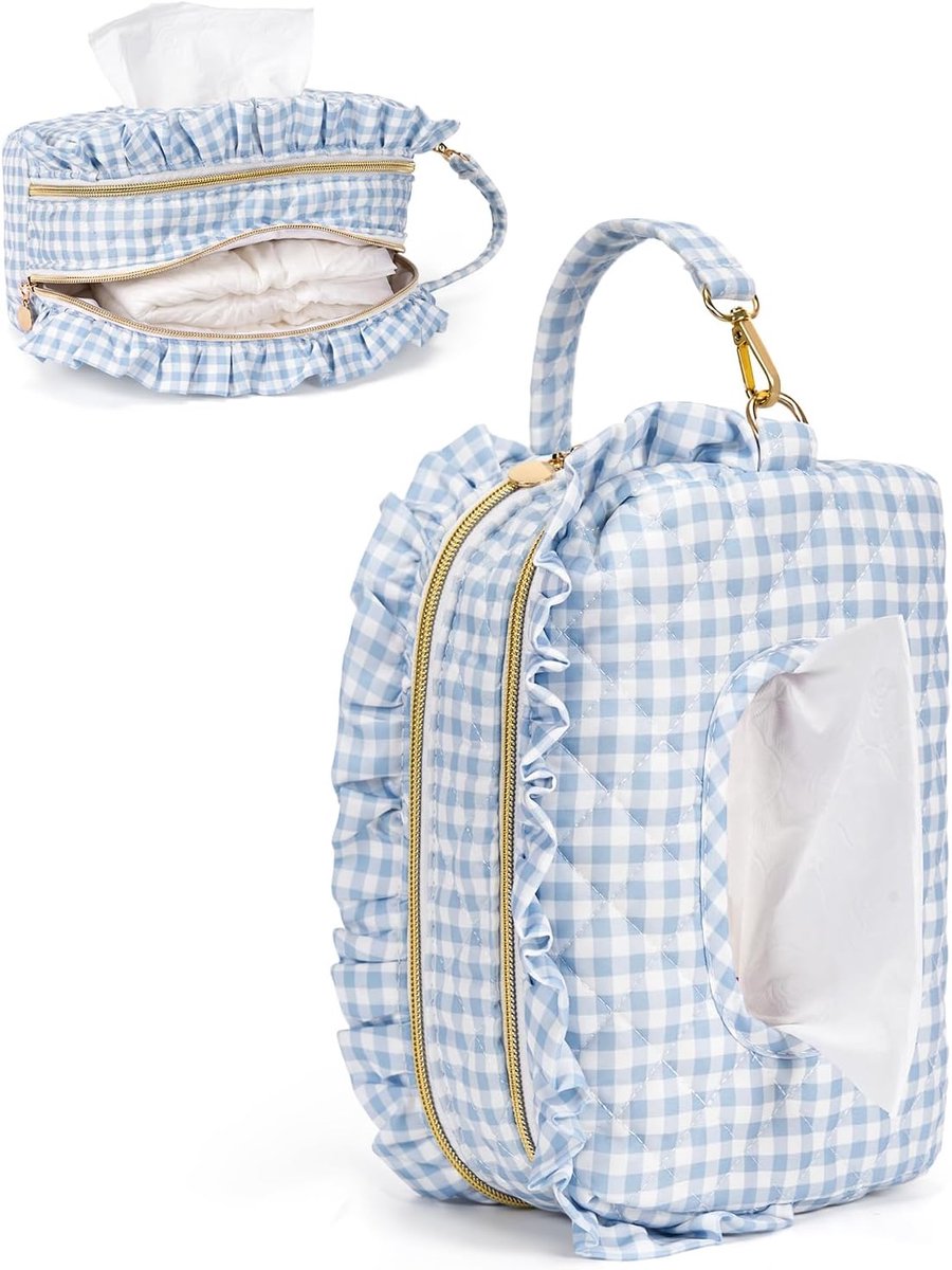 Luiertas handtas - luiertas - Verzorgingstas - draagbare luieropbergtas - Verzorgingstas voor Baby - Vochtige Doekjes Houder - Luier Mand Organizer - Unisex Baby Tas - Dubbellaags - Organizer - Lichtgewicht - Geschikt voor Doekjes & Luiers - Blauw