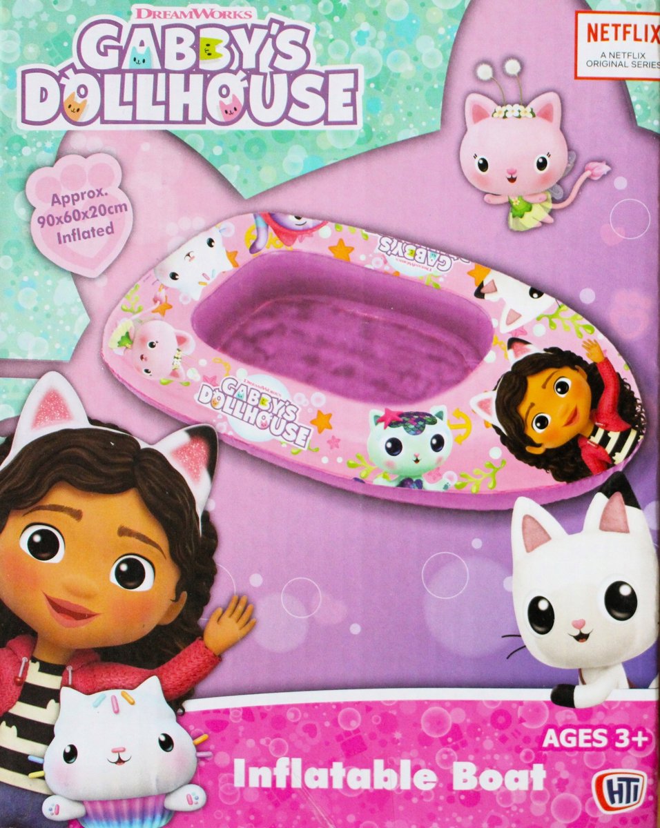 Gabby's Dollhouse Opblaasbare Boot – 90 x 60 x 20 cm – Voor Jongens & Meisjes – Vanaf 3 Jaar – Waterpret & Zwemplezier