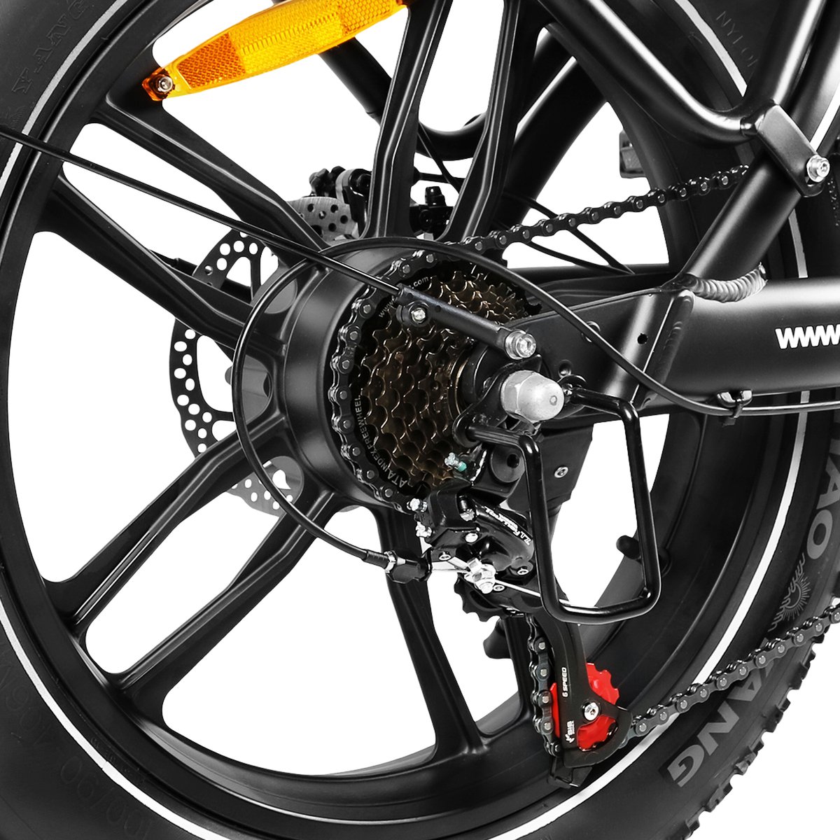 Samebike C05 Pro Elektrische Fatbike – Opvouwbare E-Bike - 250W Motor - 36V 13Ah Accu (70 km Bereik) - 20 Inch Brede Banden - Shimano 7 Versnellingen - met Dubbele Vering thumbnail 6
