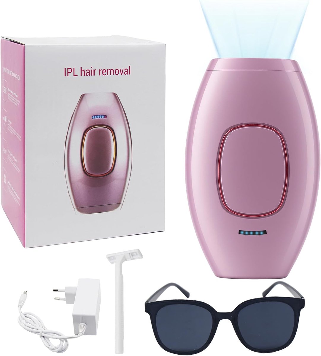 SnelShoppen - IPL epilator met lichtpuls voor vrouwen en mannen, onbeperkte flits, 5 energieniveaus, duurzame ontharing voor gezicht, lichaam, oksels
