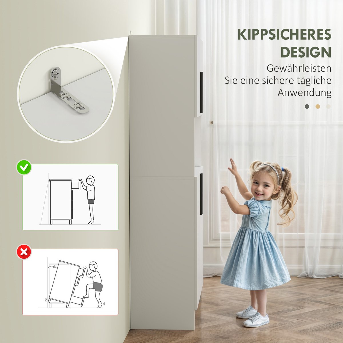 Keukenskast, voorraadkast voor keuken, woonkamer, eetkamer, kasten, planken, magnetronplank, spaanplaat, wit — cadeau in Cadeau-ideeën - foto 8