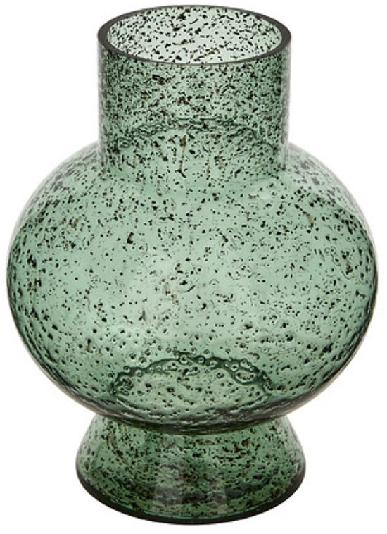Bubble Vaas - Decoratieve Glazen Vaas met Bolvormig Design - Moderne Bloemenvaas - Design Vaas voor Droogbloemen en Verse Bloemen - Ø 18 x 23 cm - Groen