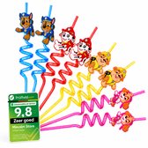 Paw Patrol Rietjes - Kinderrietjes - Duurzame Rietjes Herbruikbaar - BPA-vrij Plastic - 8 Stuks - Skye - Chase - Marshall - Rubble