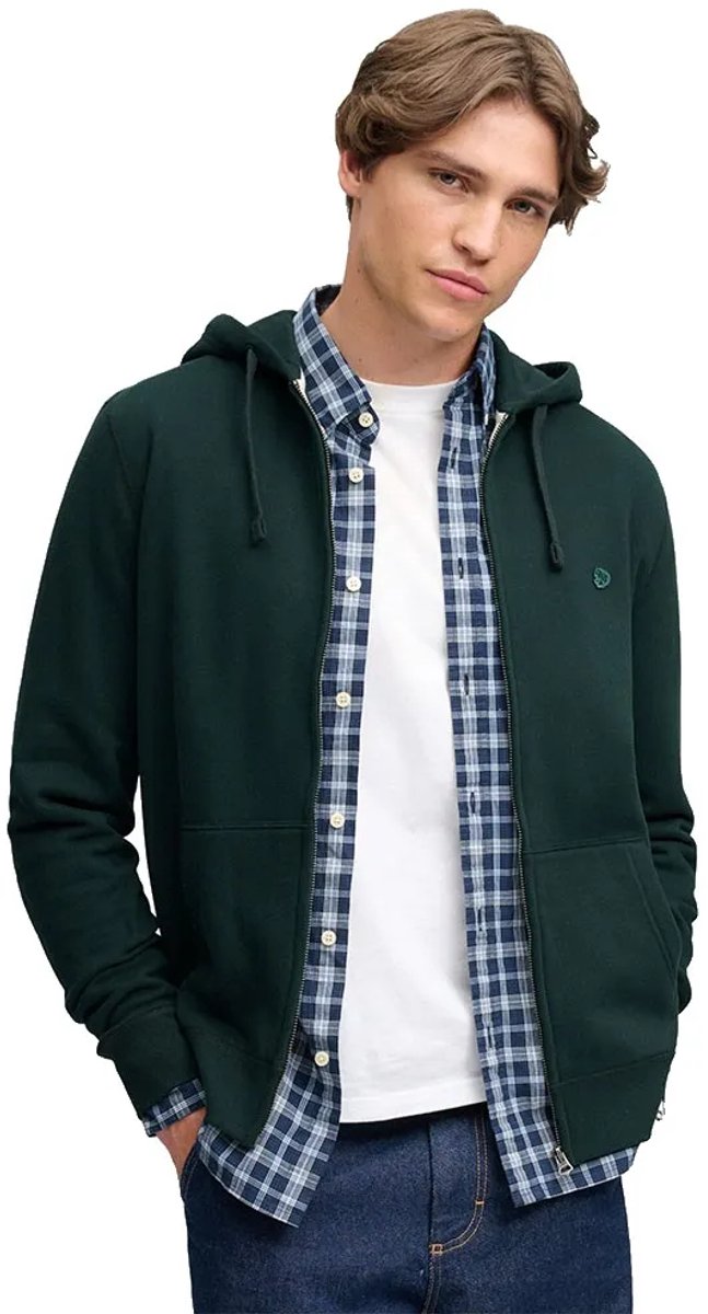 Superdry Essential SD Co Logo Zip Hoodie Heren Hoodies Heritage Donker Dennegroen