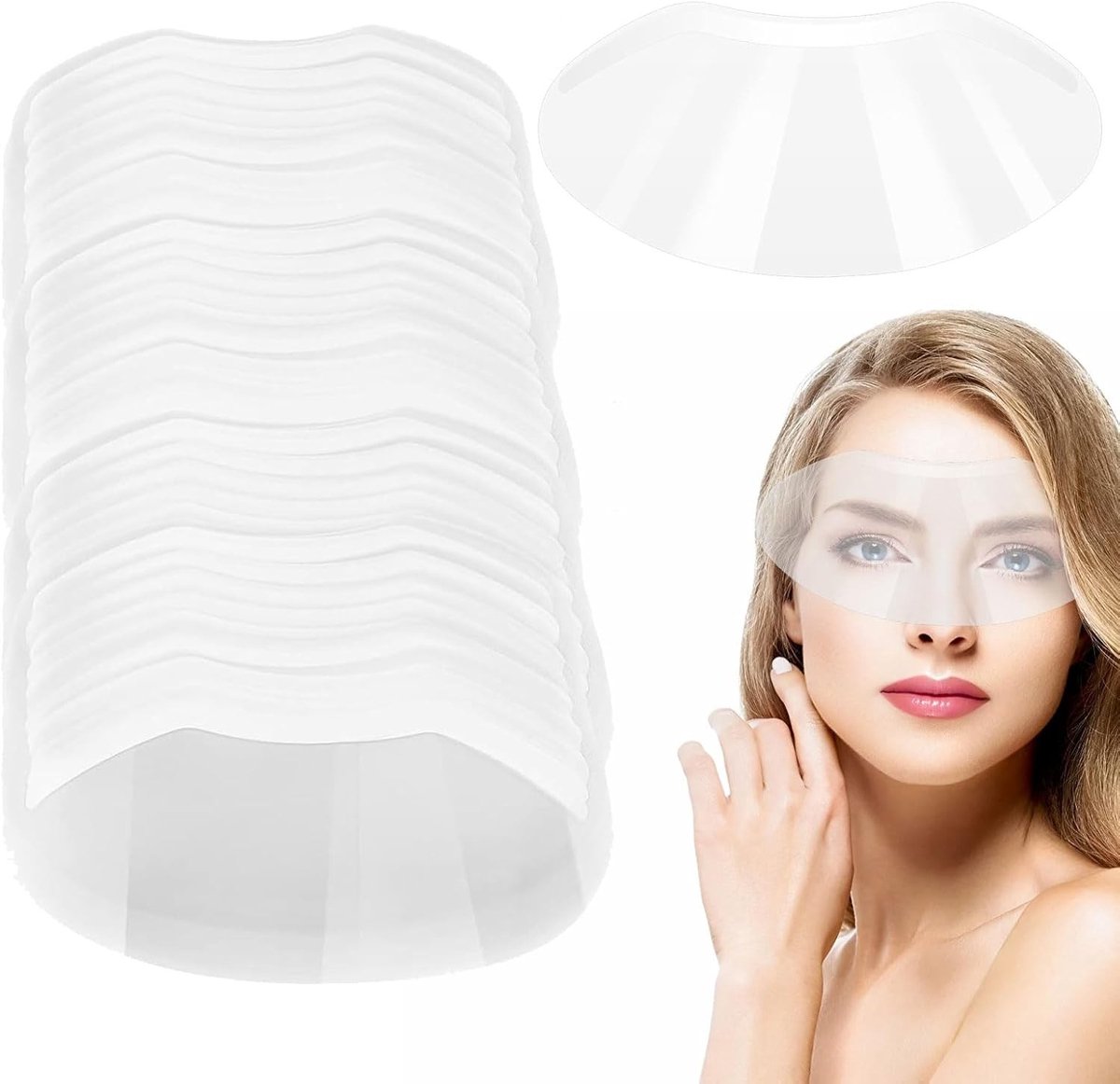 SnelShoppen - Pack van 50 Transparante Soft Visors - Oogbescherming voor Wassen, Douchen, Eyelash Extensions, Haarstyling - Comfortabele en Duurzame P