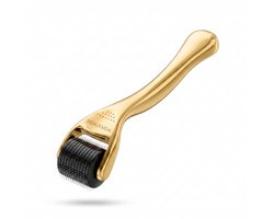 Titanium - 540 Micro-Needle 0.5mm DermaRoller | Skin Roller | Gezichts- en huidverzorging | Huidverjonging | Steriel verpakt | Gold Edition
