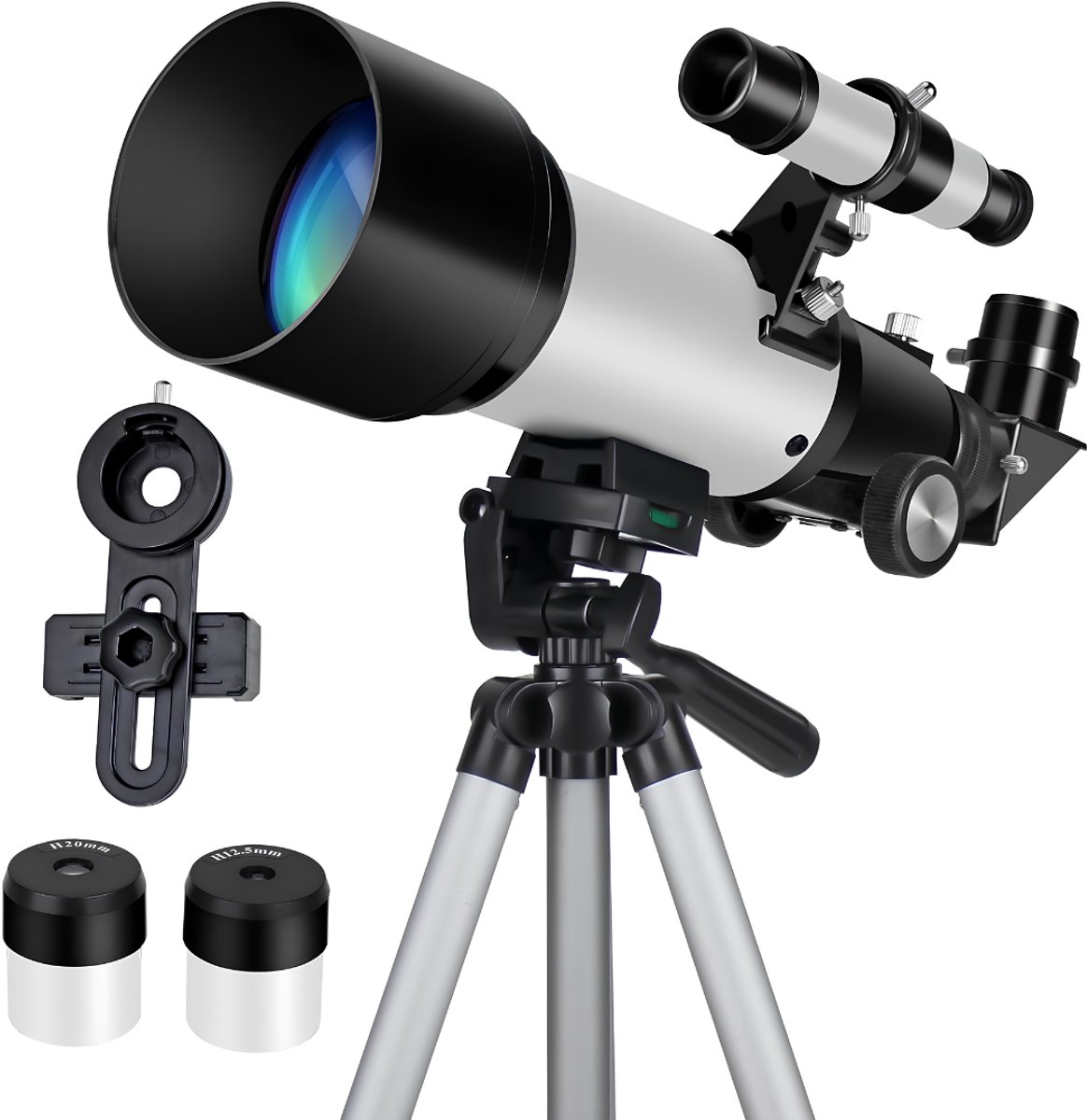 SP® Sterrenkijker - Astronomietelescoop - Refractor Telescoop - Zwart/Wit - 45cm x 28cm x 12cm