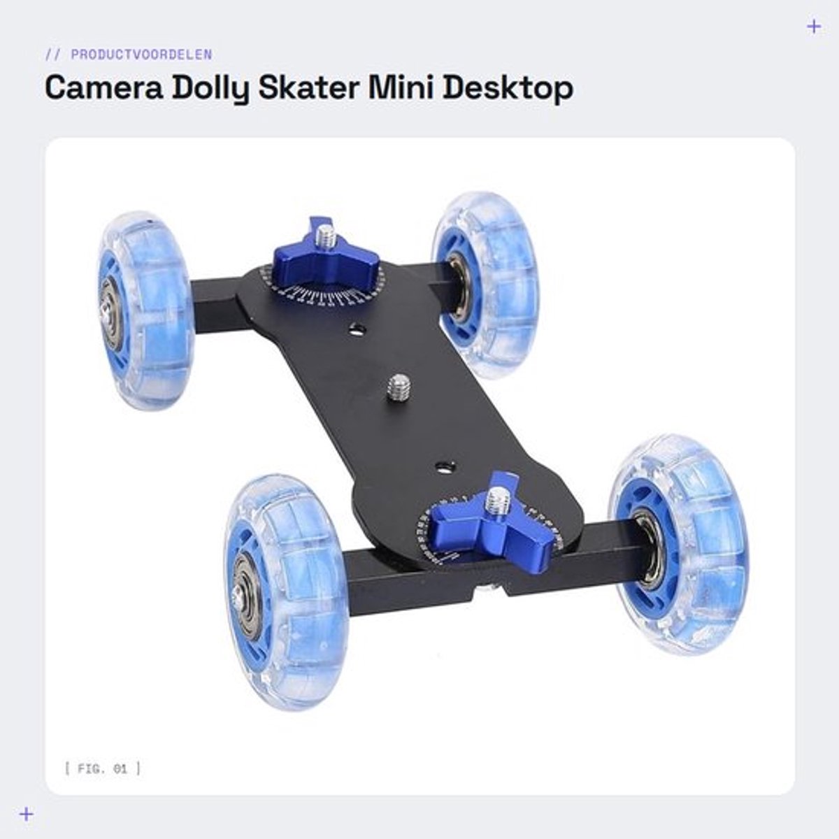 Camera Dolly - Lichtgewicht Aluminium - Rail Roller Track Slider - Draagvermogen 10 kg - Compatibel met DSLR/Actiecamera - Duurzaam en Stil - Camerarail