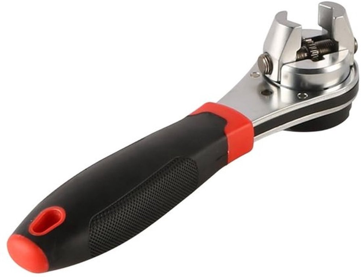 Handratelsleutel Verstelbaar - Ratel 1/4-7/8 - Gereedschap - Rubber Handvat - 6-22 mm - Schokbestendig - Ratelsleutel