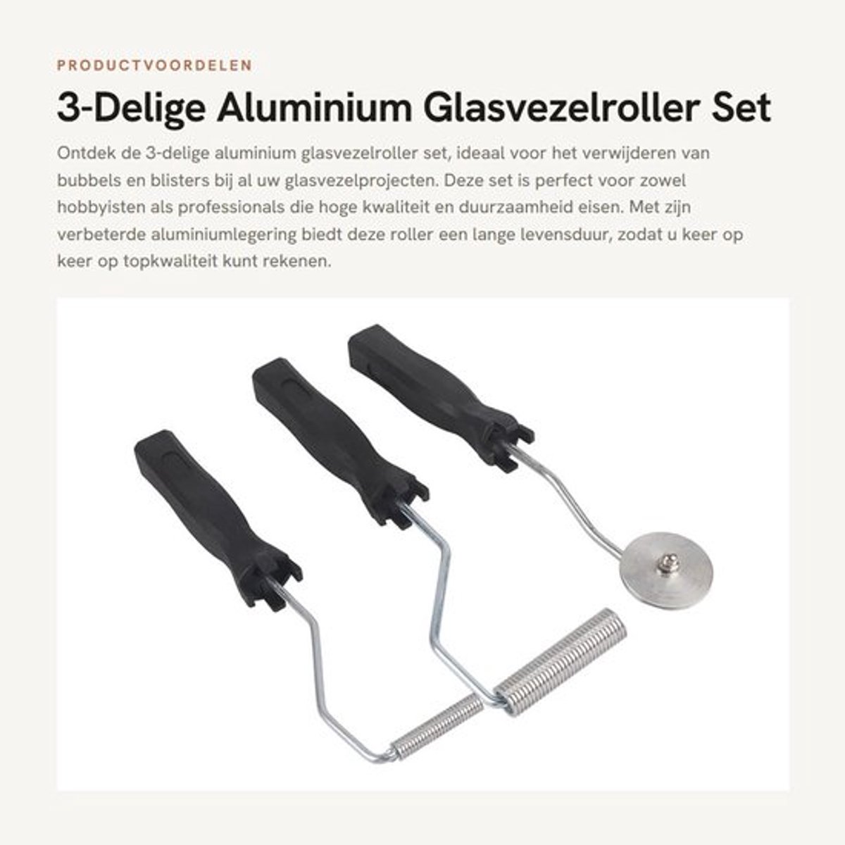 Lamineerroller Set - Aluminium Glasvezelroller - Bubble/Blistering Verwijdering - Duurzaam Gereedschap - Glad/Vlak Resultaat - Tijdsefficiënt Gebruik