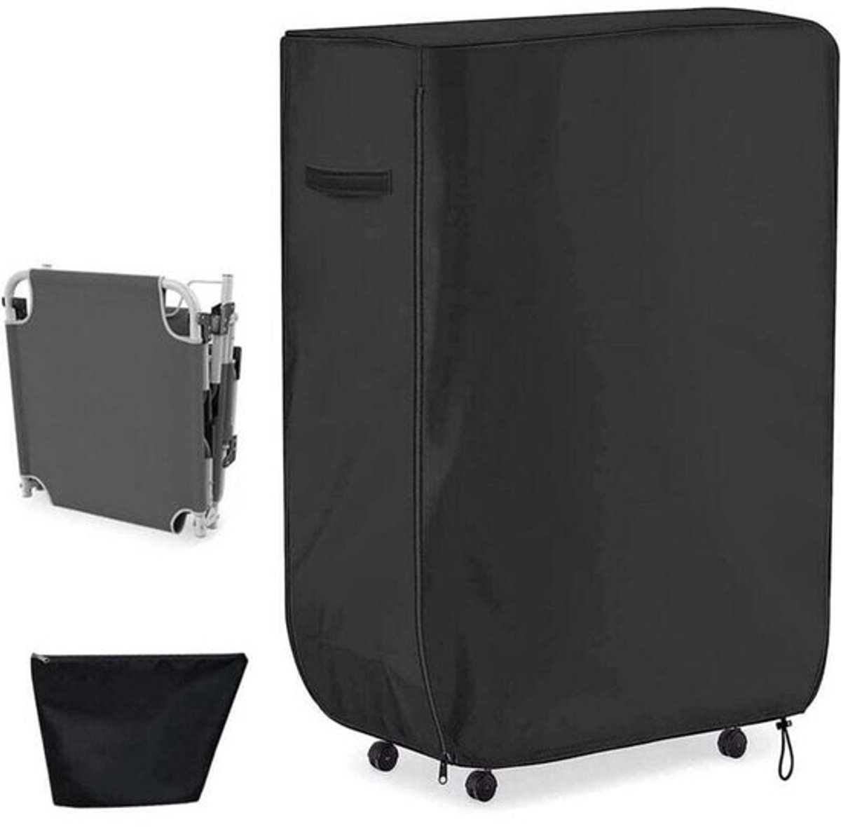 Opvouwbare bedhoes, draagbare opvouwbare bedhoes, opvouwbare stofwerende opberghoes, bankhoes voor binnen en buiten (99 x 38 x 114 cm)