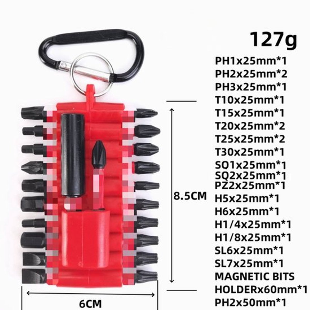 22-delige set, elektrische bitset, gereedschapsset voor hardware, schroevendraaieraccessoires, elektrische schroevendraaieraccessoires, bit, schokbestendige bit, stijl 1