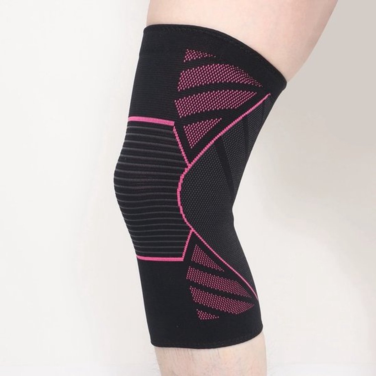 Rozenrode sportkniebeschermers, nylon siliconen, antislip, airconditioning, warm, voor fietsen, aerobics, fitness, knieschijfondersteuning, elastische kniebeschermers, beenbeschermers.