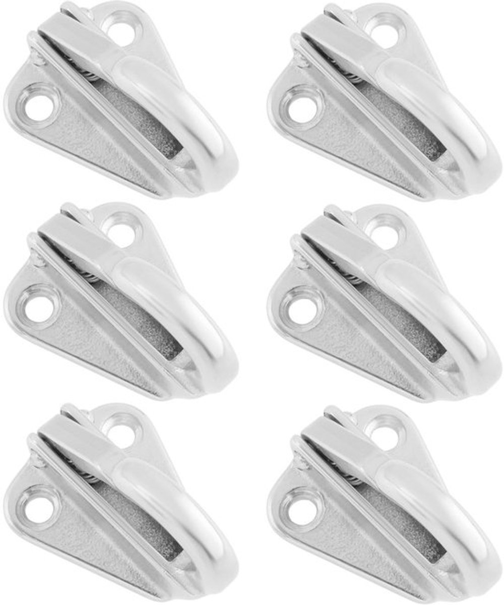 Fenderhaak 6x - Roestvrij Staal 316 - Veertype Snelverbindingsontwerp - Zware Haak - Duurzaam - 42,5 x 31 mm - Spatbordhaak