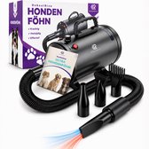 RobustRise Ultra Hondenfohn - 3800W - Zwart - Verstelbaar Vermogen - Waterblazer voor Honden - Hondenfohn met 4 Opzetstukken - Stil Design met geluidsdemper
