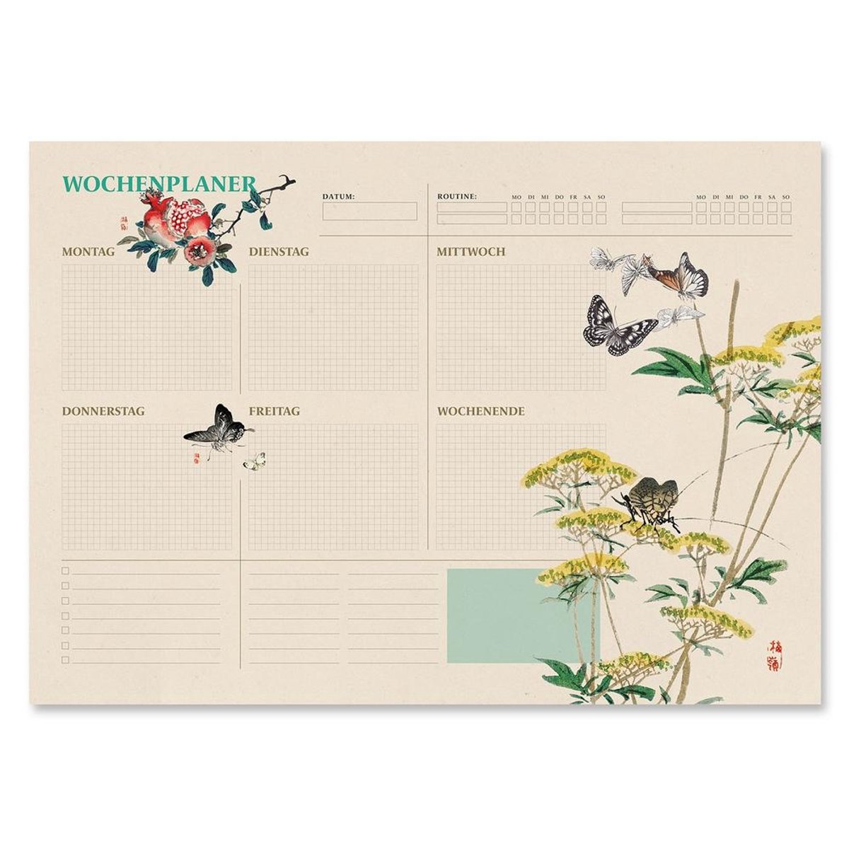 Grupo Erik - Japanese A3 Weekly German Planner - Multicolours