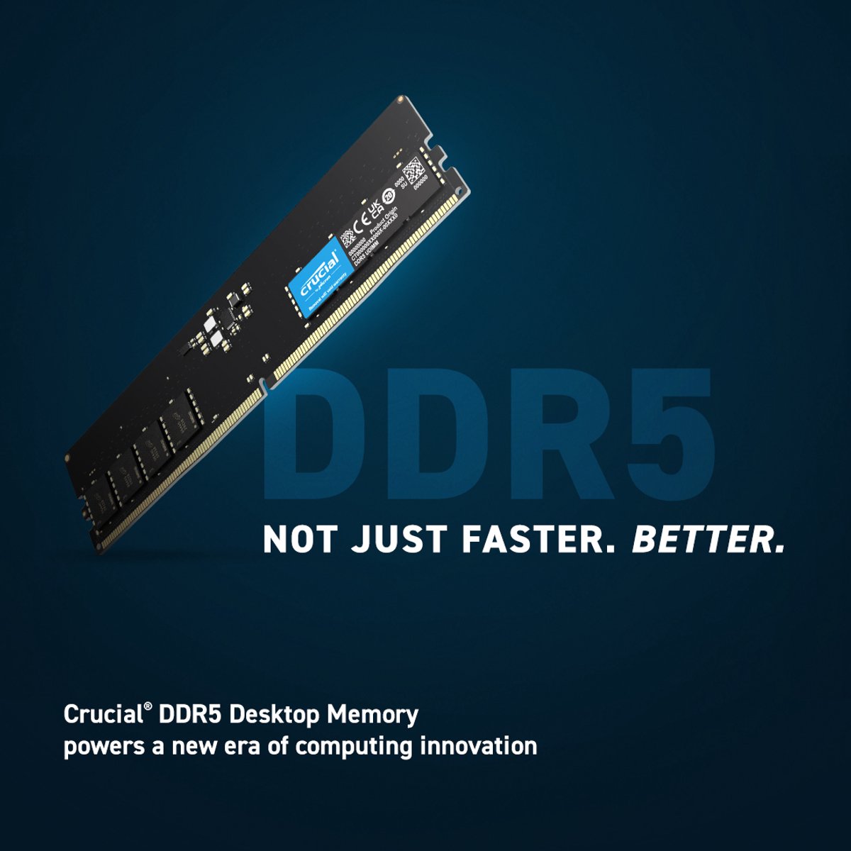 Crucial CT16G56C46U5T (tray) - Geheugen - DDR5 - 16 GB: 1 x 16 GB - 288-PIN - 5600 MHz / PC5-44800 - CL46 - 1.1V - zwart - tray