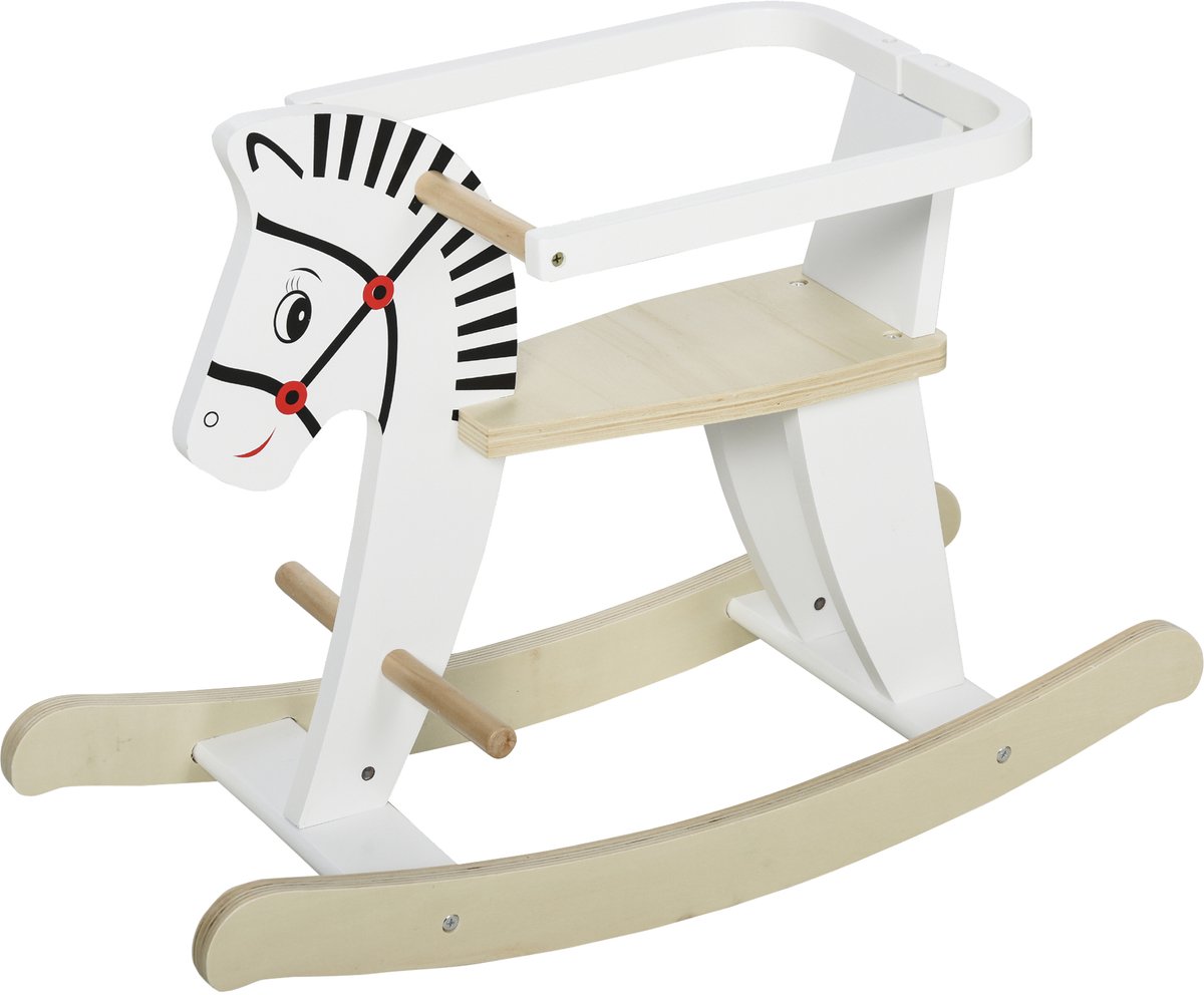 1 stuk - Zebra Shaker - Houten Shaker - Houten Shaker Speelgoed - Met Grip, Pedaal en Veiligheidsring