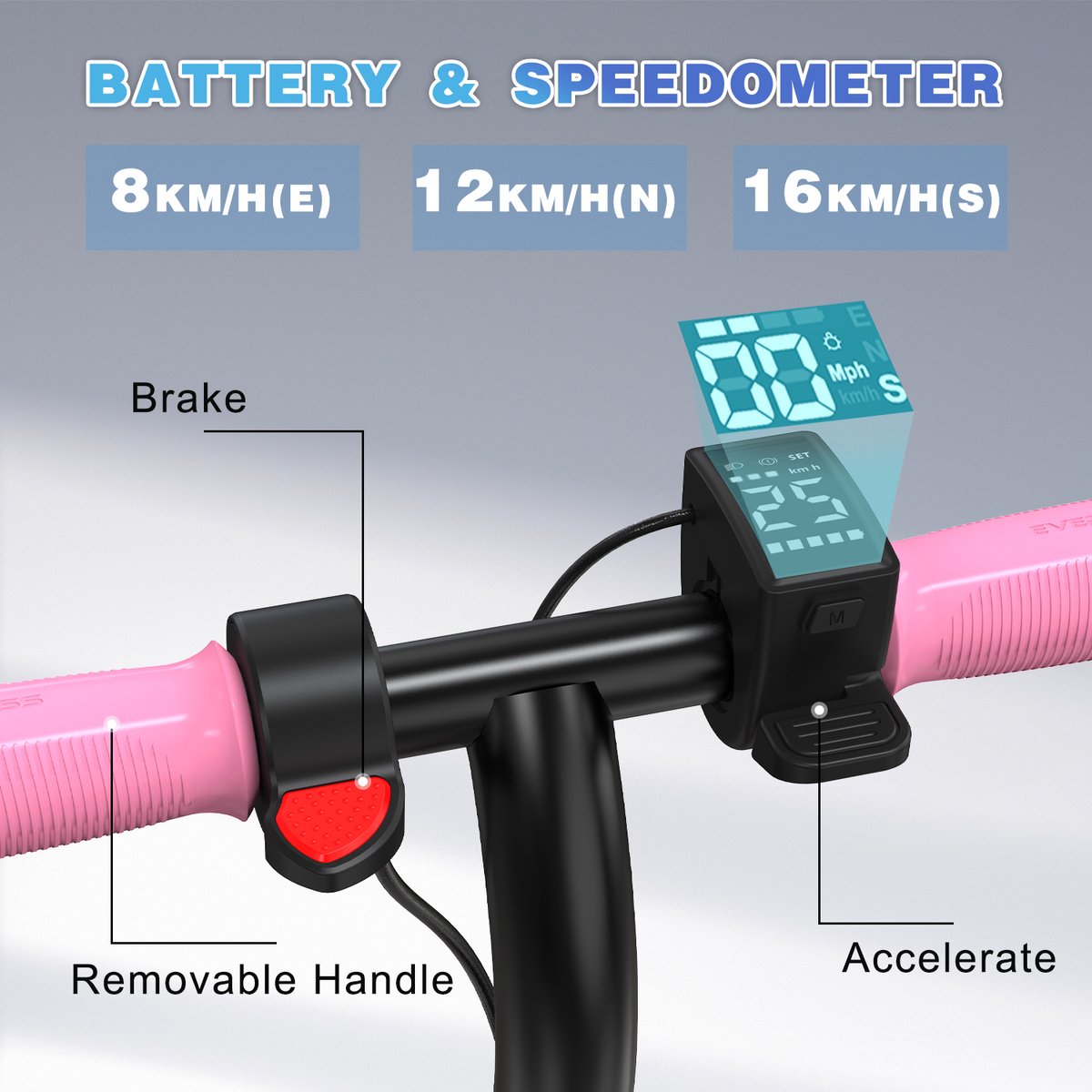 EVRCROSS E6 Elektrische Step kinderen 150W Motor - 16 km/u - 20 km Actieradius - 60 kg Draagvermogen voor Kinderen 6-12 Jaar — afbeelding 5