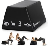 WARMOUNTS Hip Thrust Bench L - Glute Bridge Trainingsbank - Plyo Box - Fitness Box voor Home Gym - Antislip - Belastbaar tot 317 kg - 60 x 44 x 30 cm - Zwart