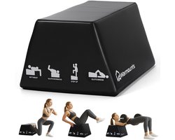 WARMOUNTS Hip Thrust Bench L - Glute Bridge Trainingsbank - Plyo Box - Fitness Box voor Home Gym - Antislip - Belastbaar tot 317 kg - 60 x 44 x 30 cm - Zwart