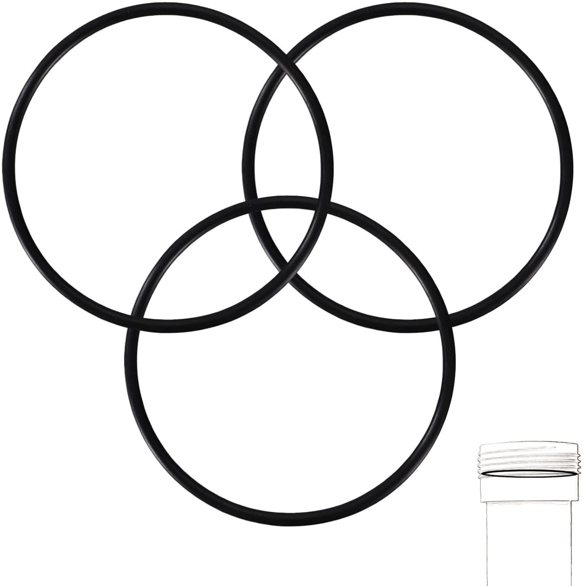 SnelShoppen - 3Pcs O-Ringen voor Waterfilter, 9cm Buitenmaat, Nitril Rubber, Vervangingsset voor Omgekeerde Osmose Filters, Water Purificatie, Anti-Le
