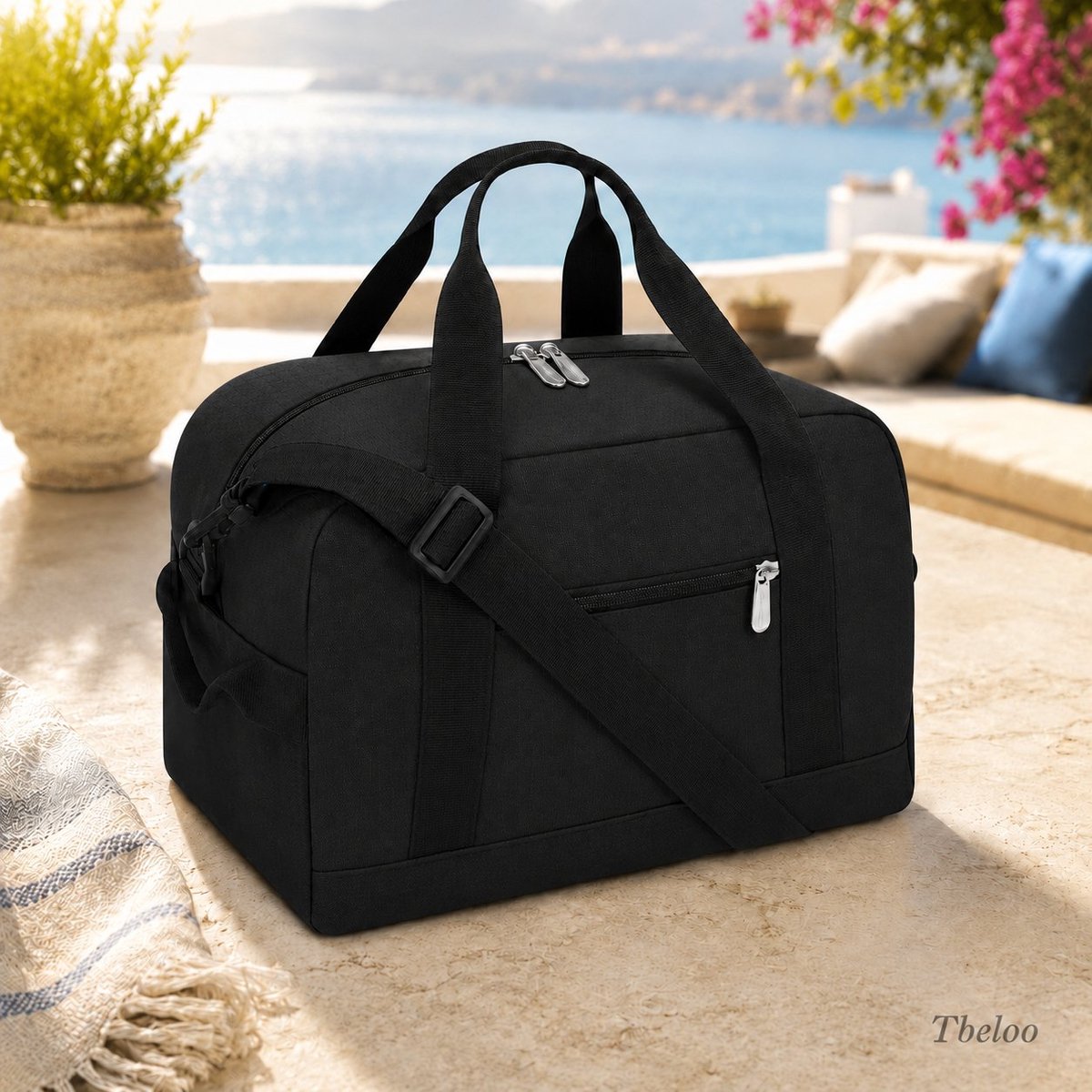 Tbeloo Mini Sporttas 12L - Reistas Weekender Fitnesstas - 30x20x20 cm - Zwart