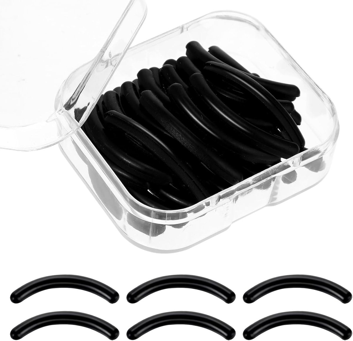 30 Silicone Wimperkruller Vervangpads met Opbergdoos - Perfect voor Mooie Wimpers en Gemakkelijk Onderhoud