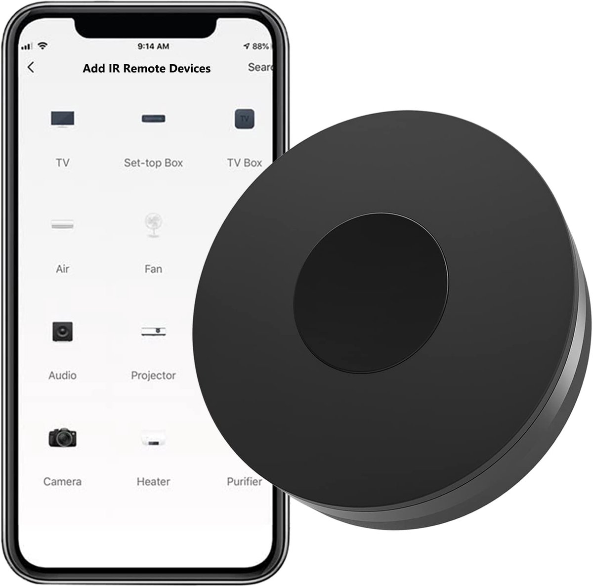 SnelShoppen - Intelligente IR-afstandsbediening, Wifi Universele Smart Home Hub, Slimme Controller voor Domotica, TV, Airconditioning, Plafondventilat