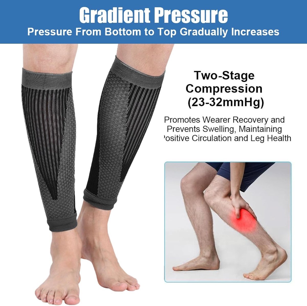 Premium Compressiekousen voor Mannen en Vrouwen - Ondersteuning voor Sport en Medisch Gebruik - Calf Compression en Bandage voor Optimaal Comfort