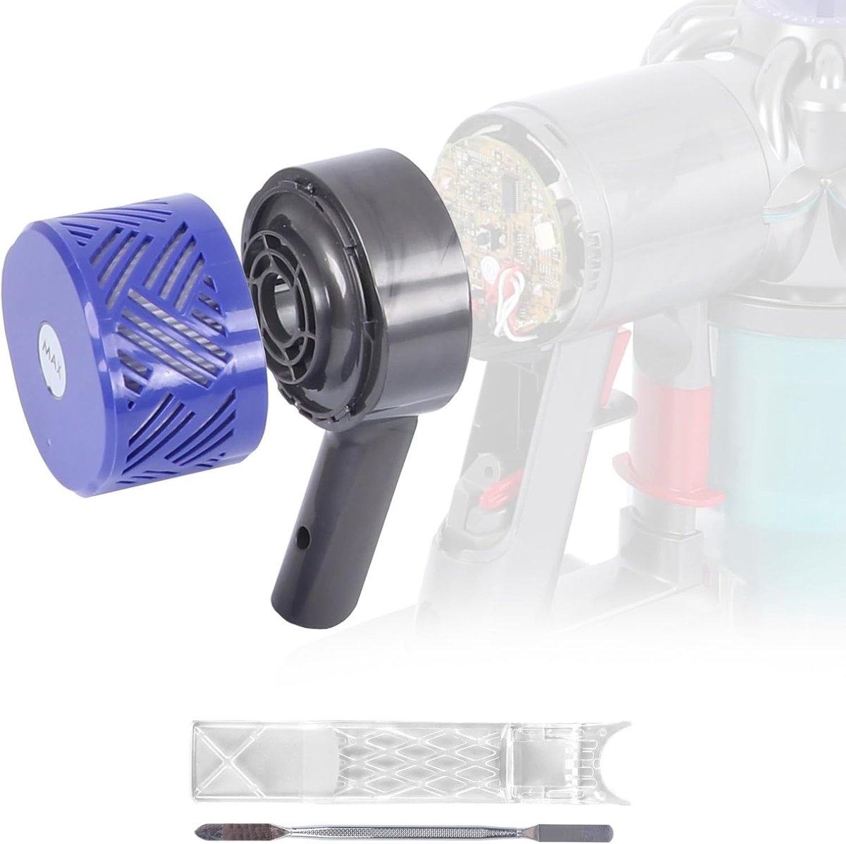 Achterklep en HEPA-naverfilter vervanging voor Dyson V6, DC58, DC59, DC62, DC72, DC74 - Upgrade accessoires voor stofzuiger en vervangingsonderdelen