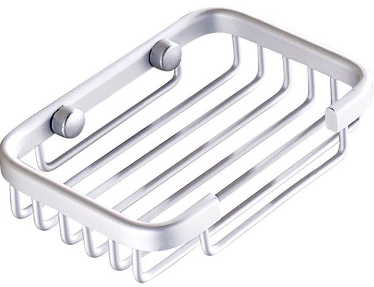 Zeepbakje van roestvrij staal Geschikt voor wandmontage, 1 stuk, hangend zeeprekje Geschikt voor onder de douche, klassiek zeepbakje Geschikt voor wandmontage met gaten, zilverkleurig.